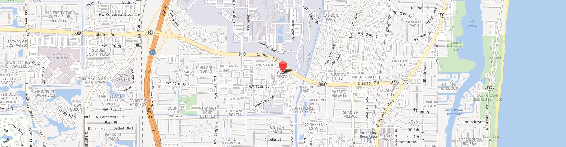 Location Map: 660 Glades Rd Boca Raton, FL 33431