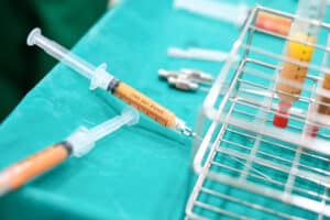 Syringes containing fat before facial fat transfer in Boca Raton