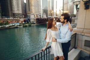 Woman experiencing relief after breast reduction surgery in Boca Raton, FL