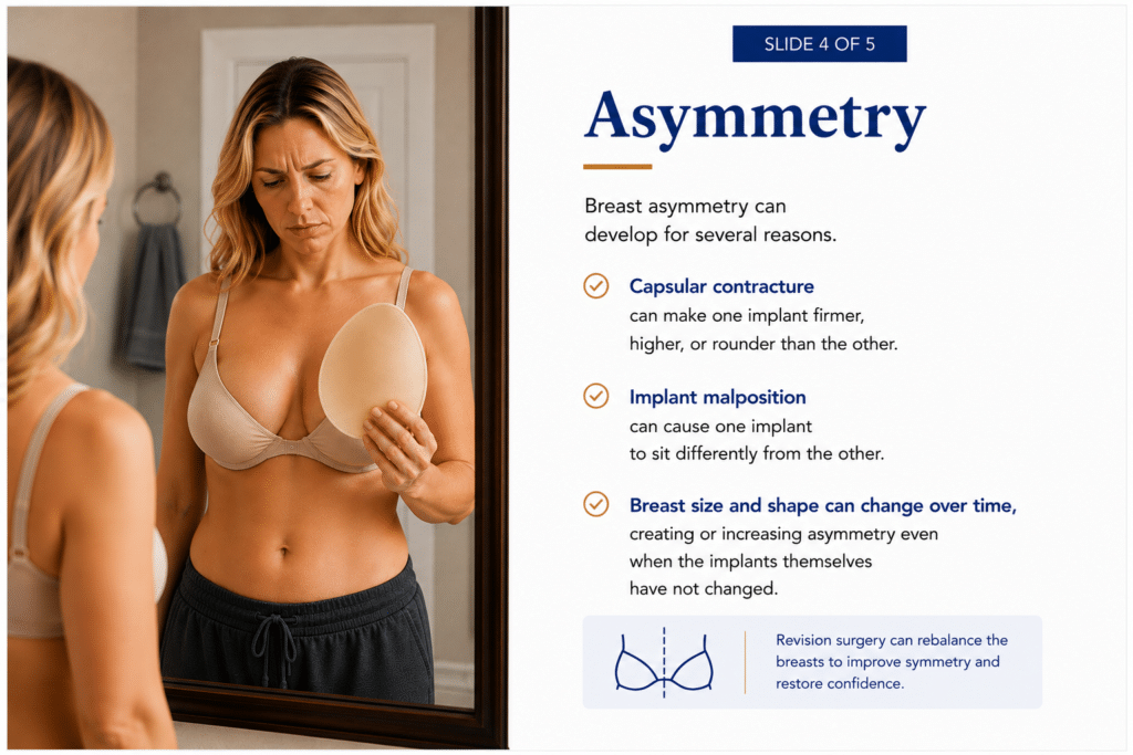 Breast asymmetry illustration showing differences in breast size and position
